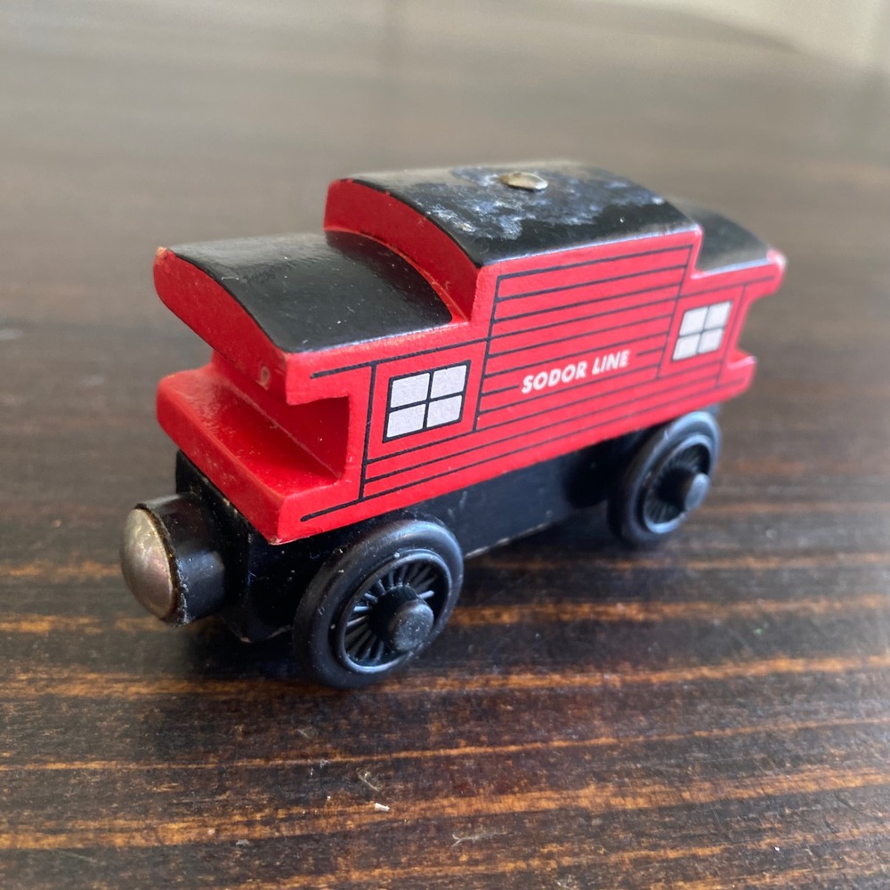 Thomas Friends Wooden Railway Sodor Line Caboose Red Black Train Car 2003